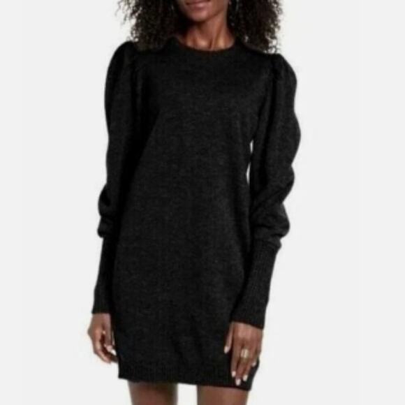 WAYF Lola Mock Neck Mini Sweaterdress Black – S - Picture 1 of 4